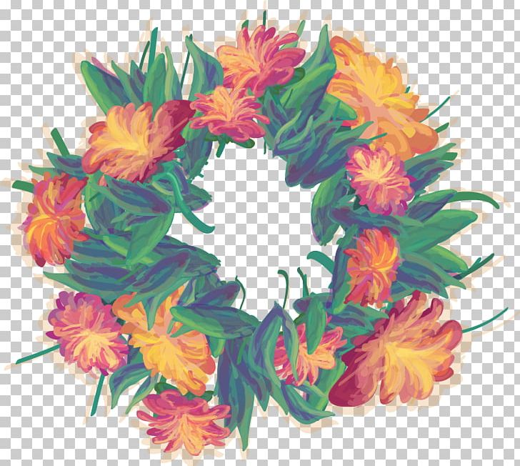 Flower Watercolor Painting Euclidean PNG, Clipart, Art, Artificial Flower, Christmas Wreath, Creative Wreath, Cut Flowers Free PNG Download