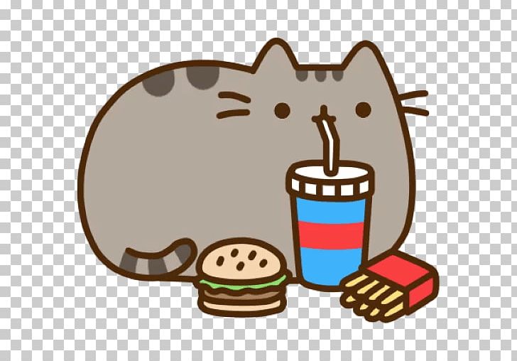 French Fries Pusheen Hamburger Fizzy Drinks Cat PNG, Clipart, Animals, Bun, Cat, Drink, Eating Free PNG Download