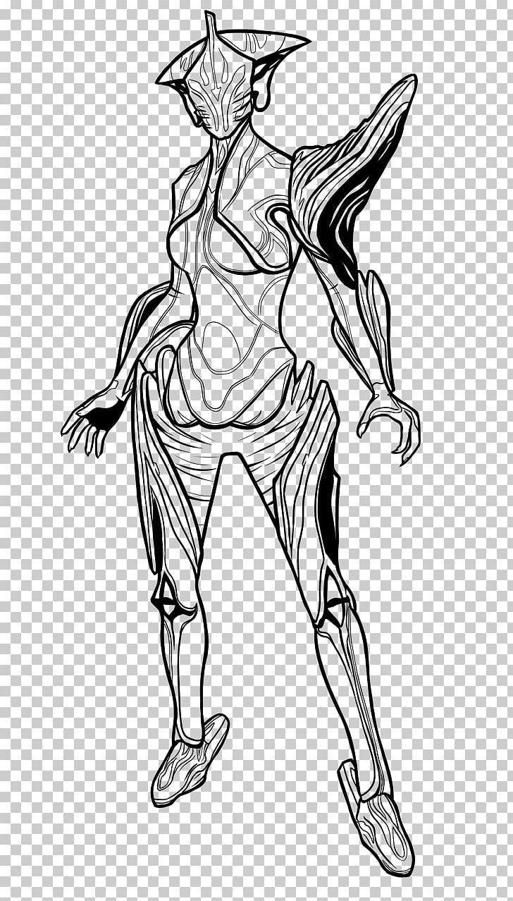Warframe Coloring Book Character PNG, Clipart, Arm, Art, Artwork, Black, Black And White Free PNG Download