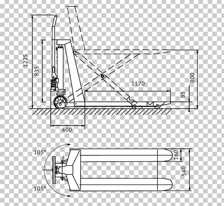 Pallet Jack Gerbeur Cart Material Handling PNG, Clipart, Angle, Area, Artwork, Baby Toddler Car Seats, Black And White Free PNG Download