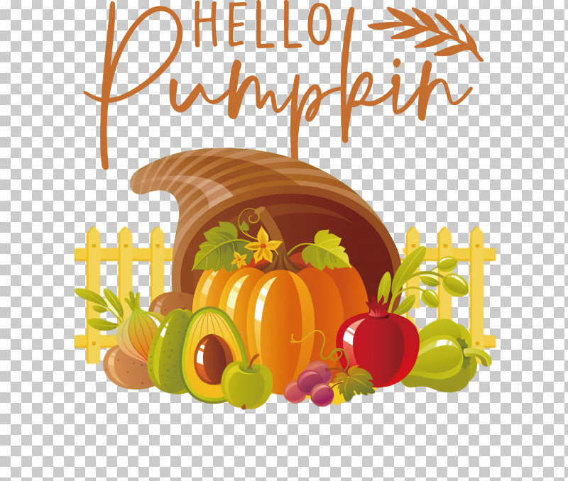 Hello Pumpkin Autumn Thanksgiving PNG, Clipart, Autumn, Cooking, Fruit, Holiday, Pumpkin Free PNG Download