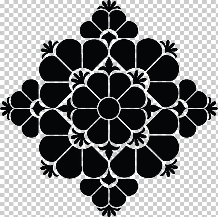 Symmetry White Black M Pattern PNG, Clipart, Black, Black And White, Black M, Circle, Flora Free PNG Download