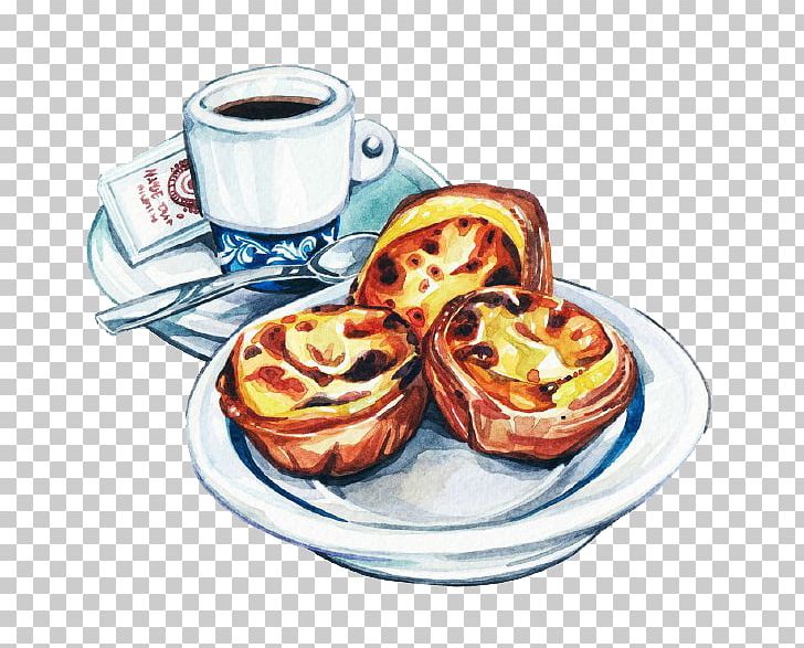 Coffee Dim Sum Tea Egg Tart Watercolor Painting PNG, Clipart, Afternoon Tea, American Food, Art, Balloon Cartoon, Boy Cartoon Free PNG Download