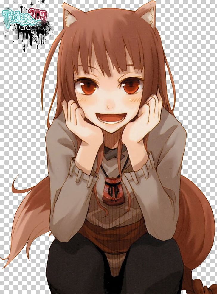 Spice And Wolf PNG, Clipart, Black Hair, Cartoon, Fictional Character, Girl, Mammal Free PNG Download