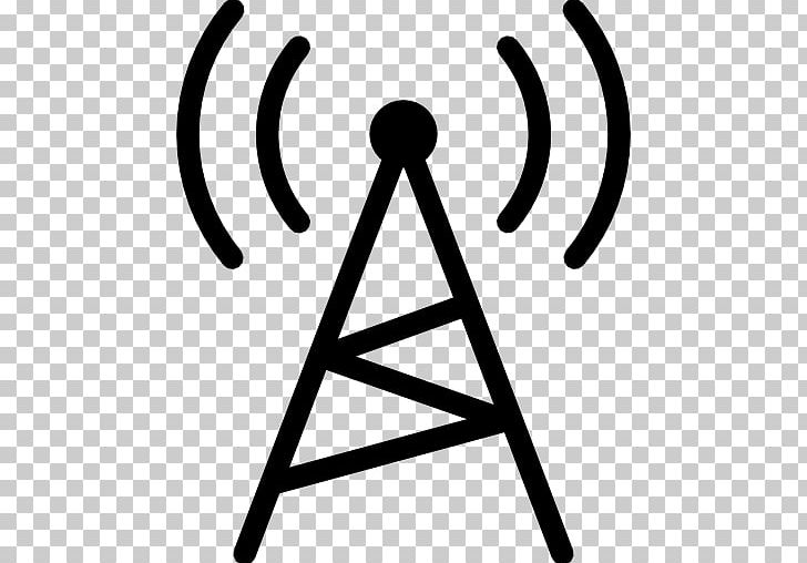 Computer Icons Telecommunications Tower Radio PNG, Clipart, Angle, Area, Black And White, Broadcasting, Cell Site Free PNG Download