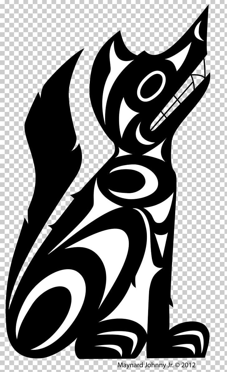 Gray Wolf Coast Salish Art Tsleil-Waututh First Nation Salish Wool Dog PNG, Clipart, Art, Black, Black And White, Black White Border, Fictional Character Free PNG Download