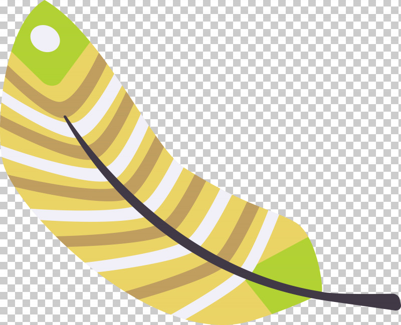 Banana Angle Yellow Line Meter PNG, Clipart, Angle, Banana, Cartoon Feather, Line, Meter Free PNG Download