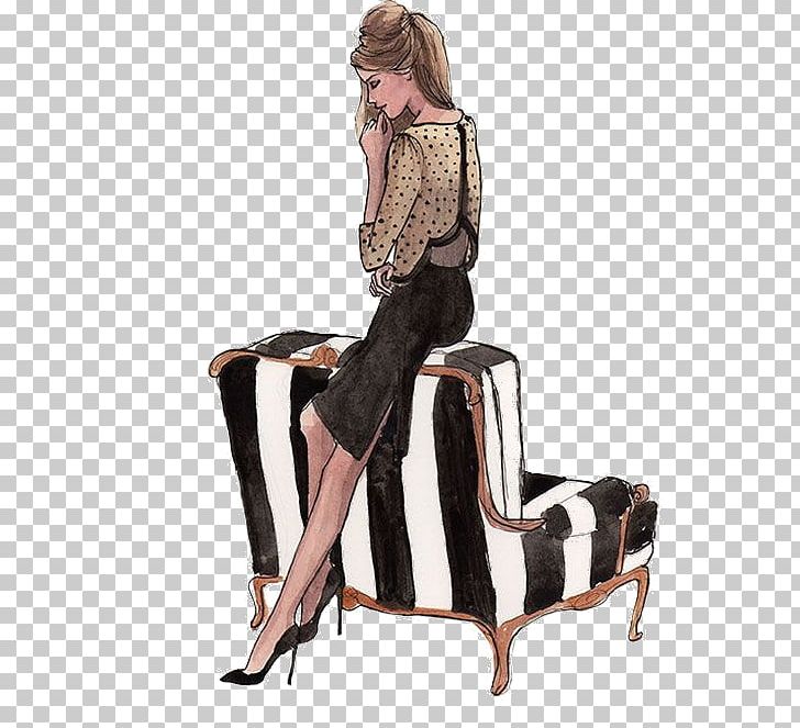 Fashion Illustration Woman Drawing PNG, Clipart, Art, Art Book, Caricature, Chair, Download Free PNG Download