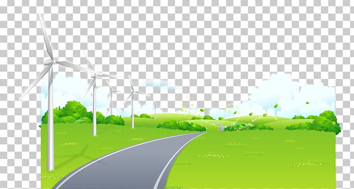 Hand-drawn Cartoon Landscape Road Windmill Grass Outskirts PNG, Clipart, Adobe Illustrator, Angle, Ball, Cartoon, Cartoon Character Free PNG Download