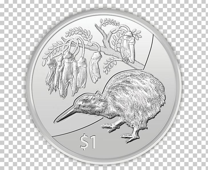 New Zealand Silver Coin Silver Coin Bullion Coin PNG, Clipart, Beak, Bird, Black And White, Bullion, Bullion Coin Free PNG Download