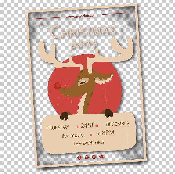 Reindeer Christmas Party PNG, Clipart, Brand, Cartoon, Christmas Reindeer, Free Buckle Png, Free Stock Png Free PNG Download