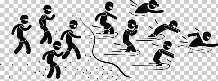 Stick Figure Drawing Triathlon PNG, Clipart, Art, Bird, Black And White, Calligraphy, Cycling Free PNG Download