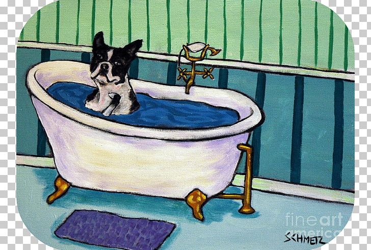 'boston Terrier Bath' Painting Print On Wrapped Canvas HomeGoods Baths PNG, Clipart,  Free PNG Download