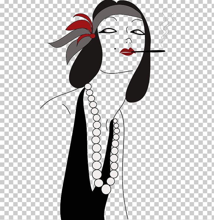 1920s Drawing Smoking Artist PNG, Clipart, Black Hair, Face, Fashion, Fashion Illustration, Fictional Character Free PNG Download