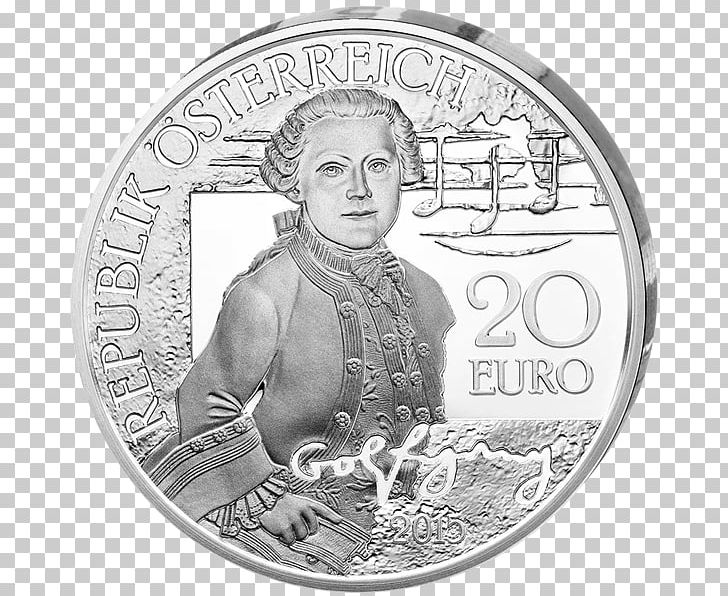 Coin Wolfgang Amadeus Mozart Silver Child Prodigy Monete Da 20 Euro Italiane PNG, Clipart, 20 Euro Note, Austria, Austrian Euro Coins, Black And White, Cash Free PNG Download