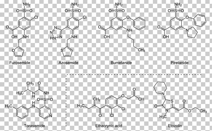 Loop Diuretic Thiazide Etacrynic Acid Sodium PNG, Clipart, Angle, Area, Auto Part, Black And White, Circle Free PNG Download