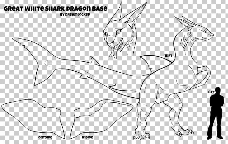 Shark Template Drawing Art Dragon PNG, Clipart, Animal Figure, Animals, Art, Artwork, Black And White Free PNG Download