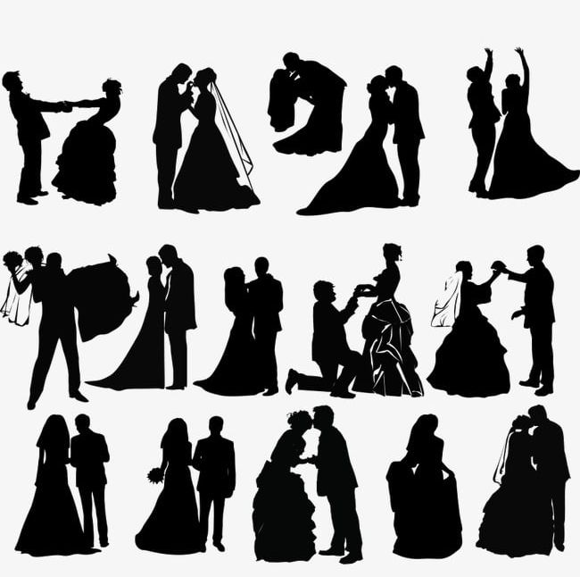 Silhouette Of Bride And Groom PNG, Clipart, Bride, Bride And Groom, Bride Clipart, Groom, Groom Clipart Free PNG Download