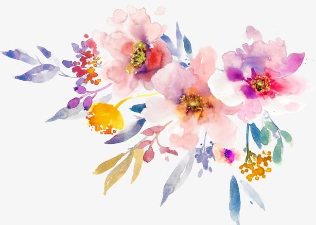 Hand-painted Watercolor Spring Flowers PNG, Clipart, Beautiful, Beautiful Hand Painted, Boxes, Colorful, Flower Free PNG Download