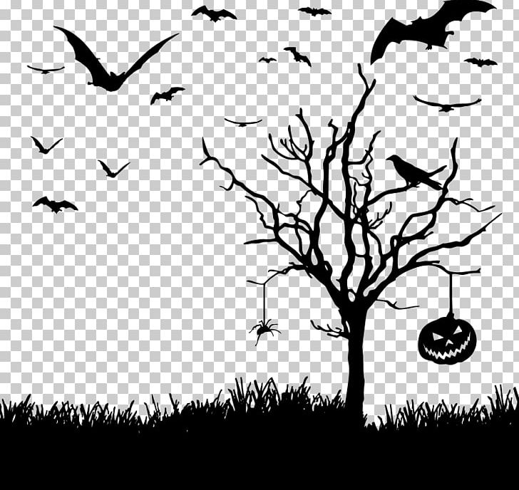 The Halloween Tree Jack-o'-lantern PNG, Clipart, Art, Beak, Bird, Bird Migration, Black Free PNG Download
