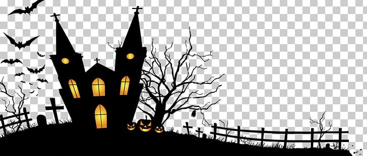Halloween Haunted Attraction Holiday PNG, Clipart, Black And White, Brand, Castle, Computer Wallpaper, Display Resolution Free PNG Download