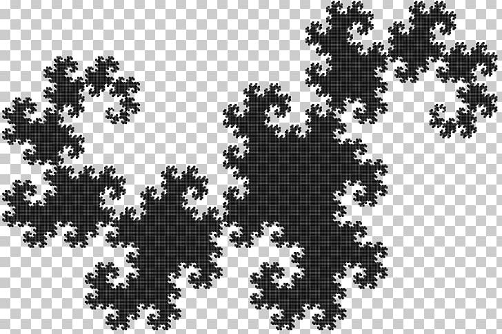 Dragon Curve Fractal Koch Snowflake Space-filling Curve PNG, Clipart, Black, Black And White, Branch, Cloud, Curve Free PNG Download
