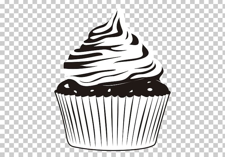 Cupcake Food PNG, Clipart, Baker, Baking, Baking Cup, Black, Black And White Free PNG Download