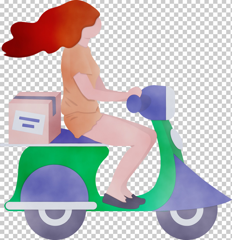 Vehicle Scooter Kick Scooter Vespa PNG, Clipart, Delivery, Girl, Kick Scooter, Paint, Scooter Free PNG Download