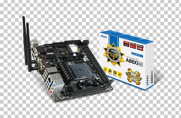 Mini-ITX MSI A88XI AC V2 PNG, Clipart, Computer Hardware, Electronic Device, Electronics, Microcontroller, Motherboard Free PNG Download