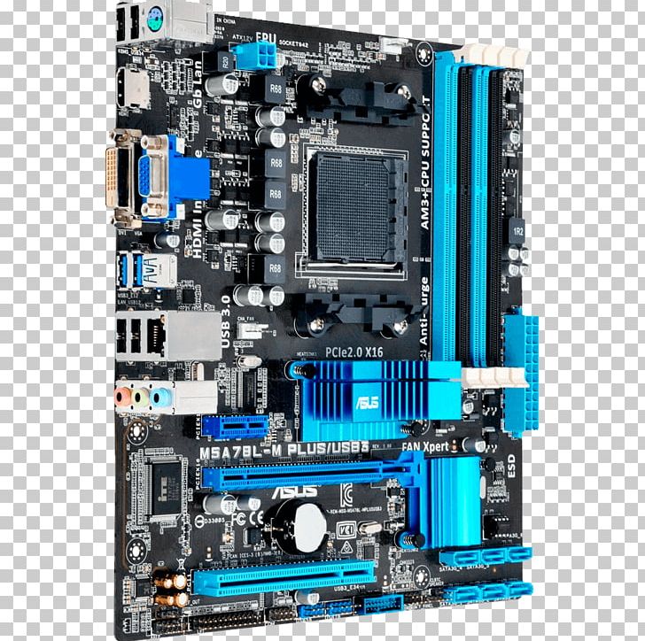 MicroATX Socket AM3+ Motherboard ASUS M5A78L-M PLUS/USB3 USB 3.0 PNG, Clipart, Advanced Micro Devices, Asus, Computer, Computer Hardware, Electronic Device Free PNG Download