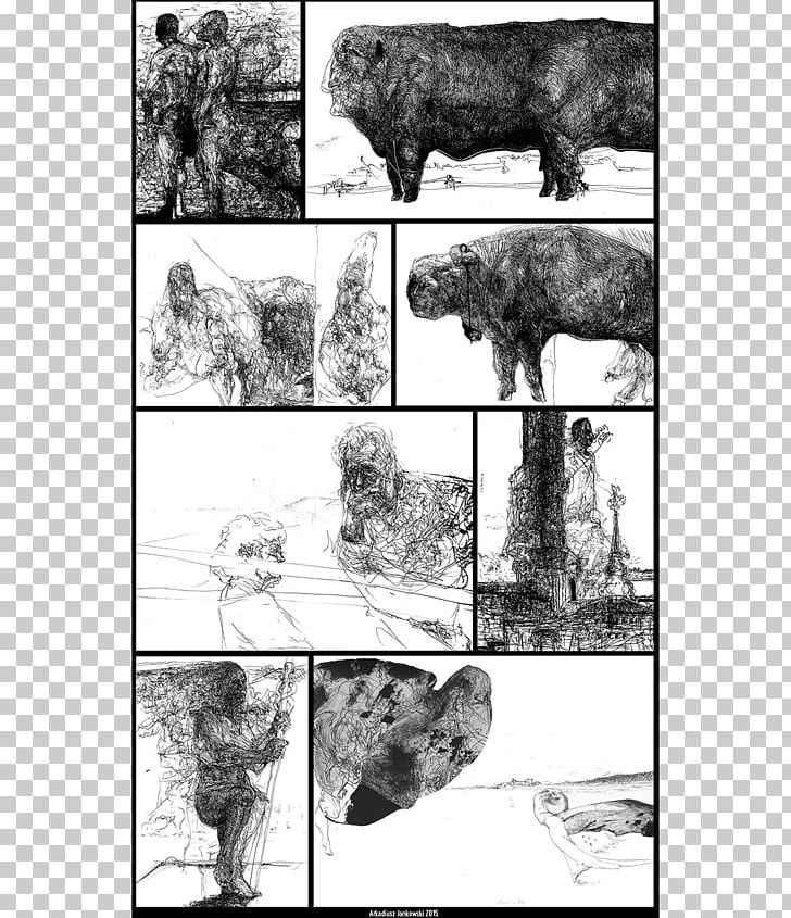 Cattle Drawing /m/02csf White PNG, Clipart, Black And White, Cattle, Cattle Like Mammal, Collage, Drawing Free PNG Download