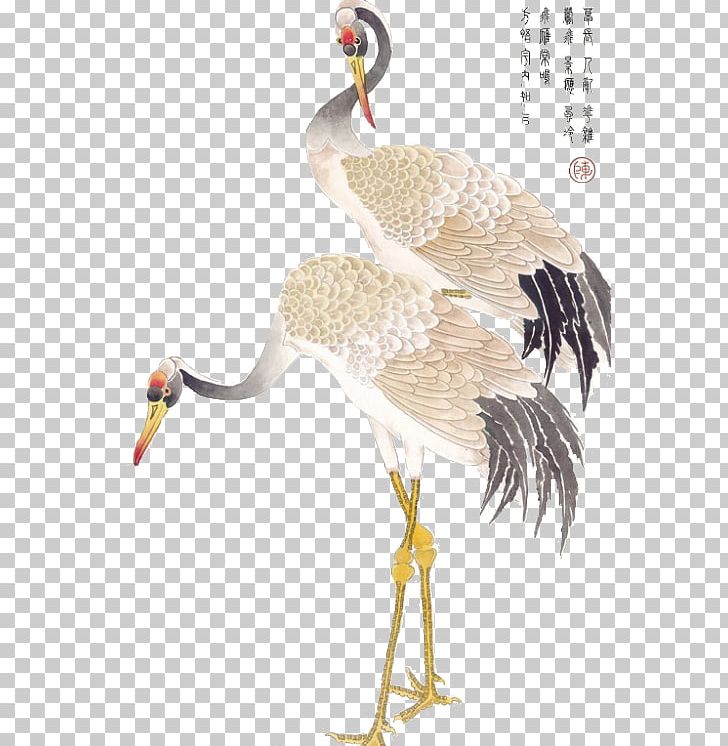 Crane La Pintura China Bird Chinese Painting PNG, Clipart, Beak, Ciconiiformes, Crane Bird, Crane Creative, Crane Like Bird Free PNG Download