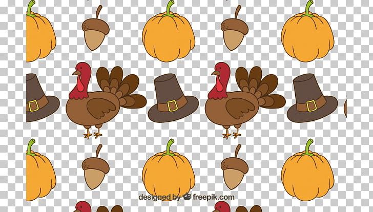 Turkey Thanksgiving Dinner Pattern PNG, Clipart, Calabaza, Domesticated Turkey, Download, Dribbble, Flat Design Free PNG Download