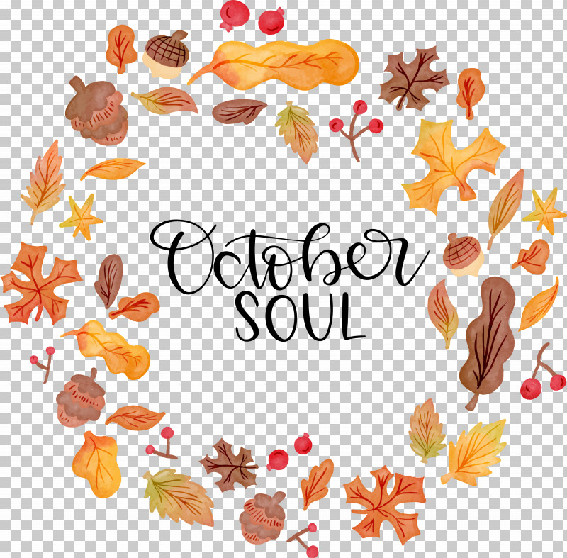 October Soul Autumn PNG, Clipart, Autumn, Calligraphy, Royaltyfree, Vector, Watercolor Free PNG Download