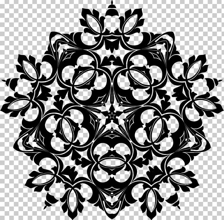 Floral Design Silhouette PNG, Clipart, Art, Black And White, Circle, Decorative Arts, Flora Free PNG Download