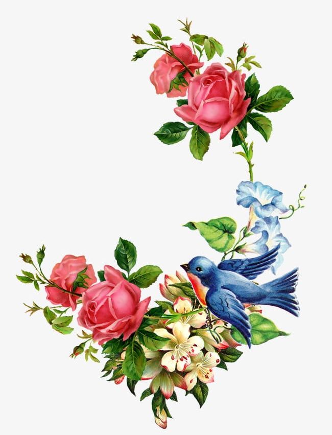 Hand-painted Birds And Flowers PNG, Clipart, Birds Clipart, Birds Clipart, Chinese, Chinese Rose, Flowers Free PNG Download