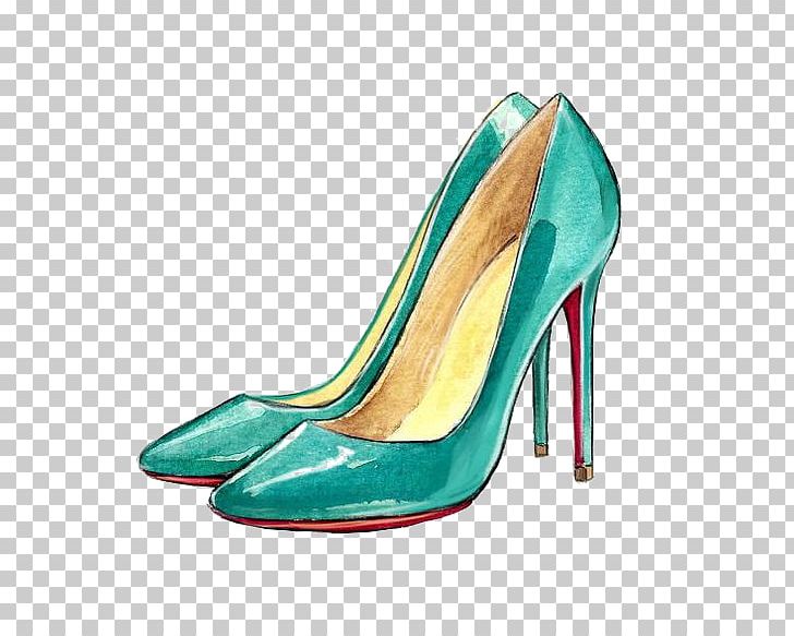 Shoe Fashion Illustration High-heeled Footwear Drawing Illustration PNG, Clipart, Accessories, Art, Blue Abstract, Blue Background, Blue Eyes Free PNG Download