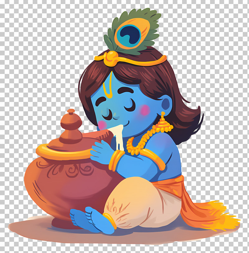 Radha Krishna - Baby Krishna Enjoying Butter PNG