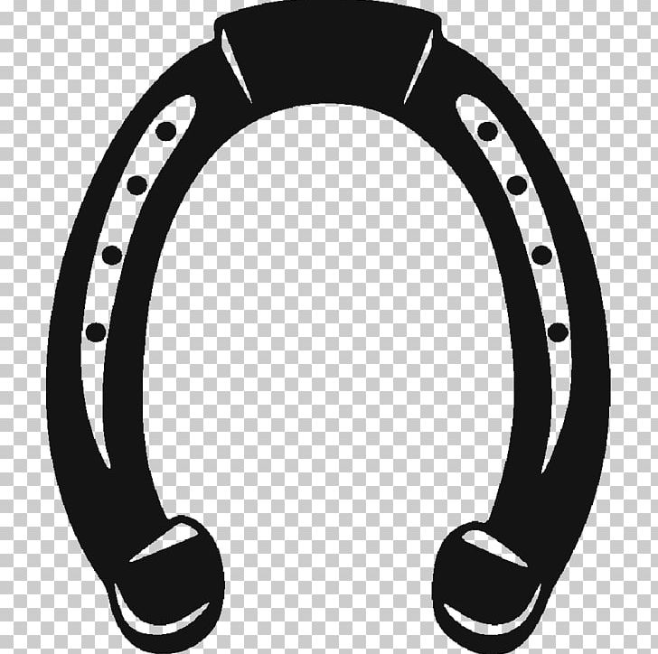 Horseshoe Iron Sticker PNG, Clipart, Audio, Audio Equipment, Black, Black And White, Circle Free PNG Download
