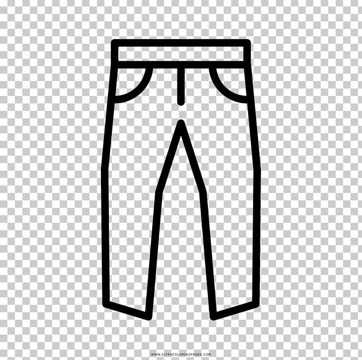 Pants T-shirt Jeans Drawing Coloring Book PNG, Clipart, Active Shorts, Angle, Area, Black, Black And White Free PNG Download