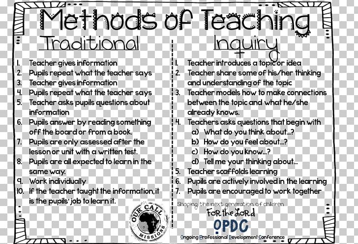Traditional Education Teacher Teaching Method Inquiry-based Learning PNG, Clipart, Active Learning, Area, Black And White, Curriculum, Document Free PNG Download