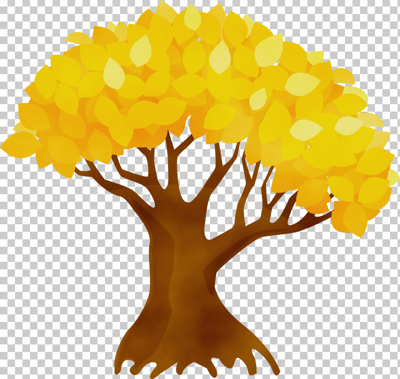 Yellow Tree Plant PNG, Clipart, Abstract Tree, Paint, Plant, Tree, Watercolor Free PNG Download