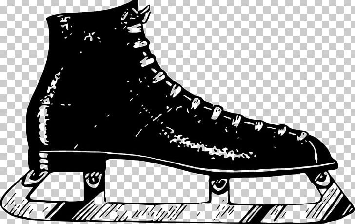 Ice Skating Ice Skates Ice Hockey Sporting Goods PNG, Clipart, Black, Black And White, Drawing, Footwear, Hockey Free PNG Download