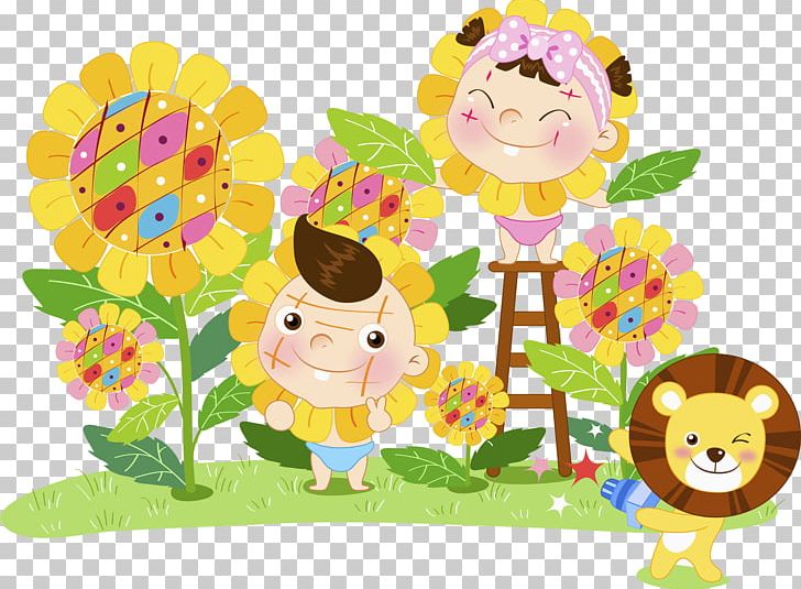 Common Sunflower Floral Design Pediatrics Child Illustration PNG, Clipart, Adult Child, Cartoon, Cartoon Characters, Child, Children Free PNG Download