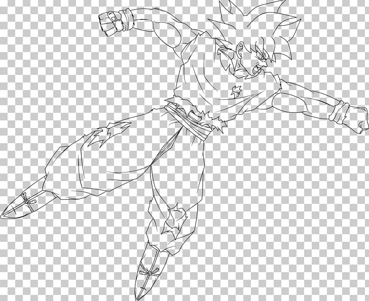 Goku Line Art Super Saiya Drawing Sketch PNG, Clipart, Angle, Arm, Artwork, Black And White, Cartoon Free PNG Download