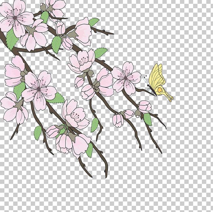 cherry blossom tree branch clip art