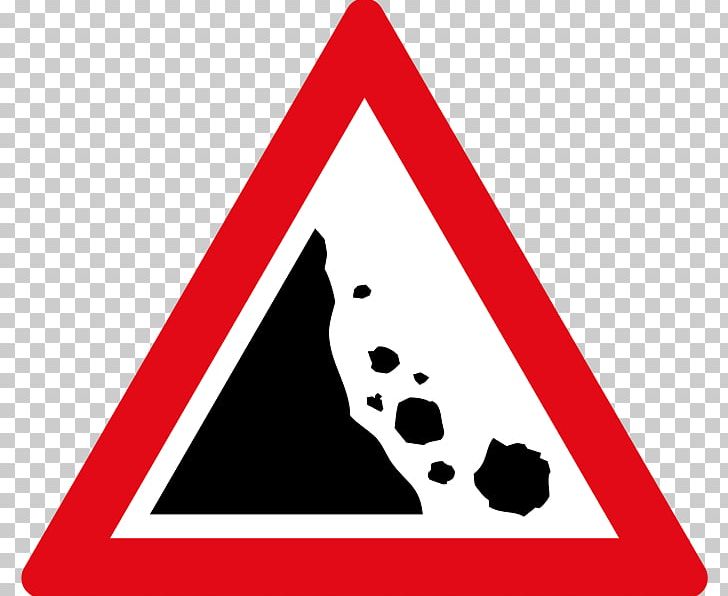 Traffic Sign Landslide Warning Sign Rock PNG, Clipart, Angle, Area, Brand, Falling Rocks, Hazard Free PNG Download