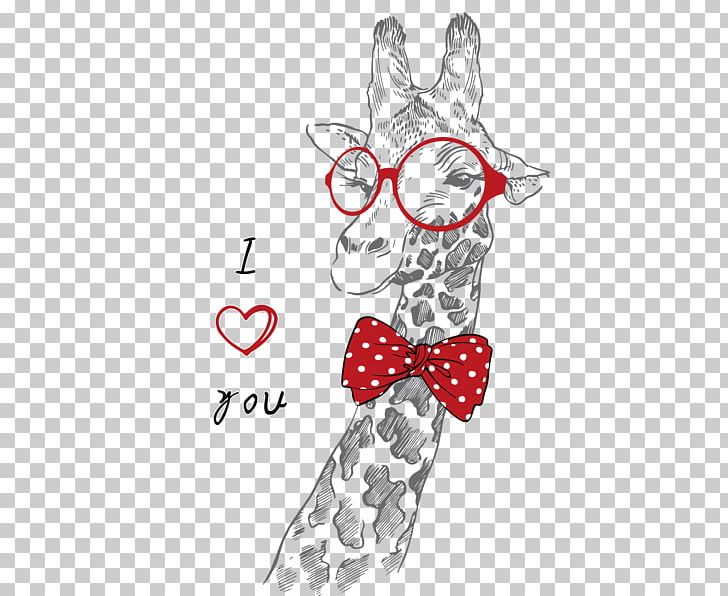 Giraffe Drawing Animal Illustration PNG, Clipart, Animals, Art, Black And White, Bow, Case Free PNG Download