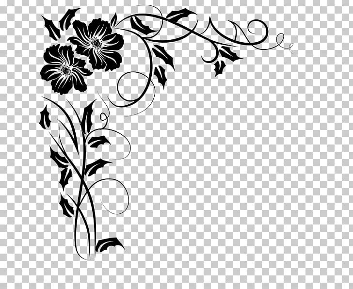 Paper Floral Design PNG, Clipart, Artwork, Black, Black And White, Branch, Decorative Arts Free PNG Download