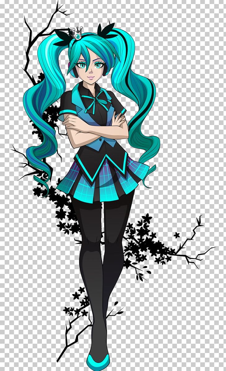 Art Hatsune Miku Graphic Design PNG, Clipart, Anime, Art, Black Hair, Clothing, Costume Free PNG Download